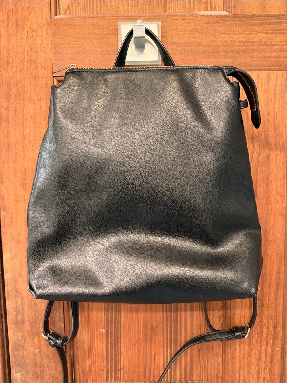Men's/Women’s Black pleather Backpack - Modern Everyday Carry; A New Day